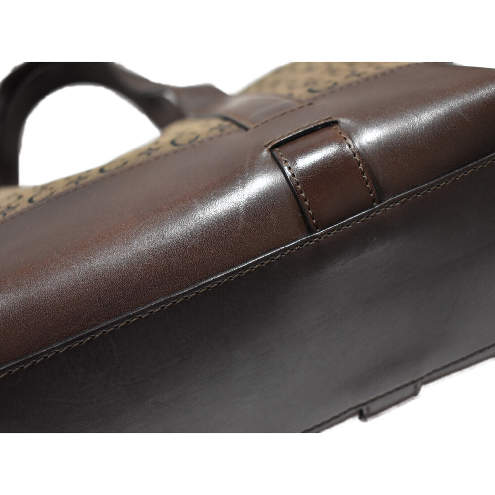 CELINE handbag brown canvas leather everyday bag - Picture 3 of 7